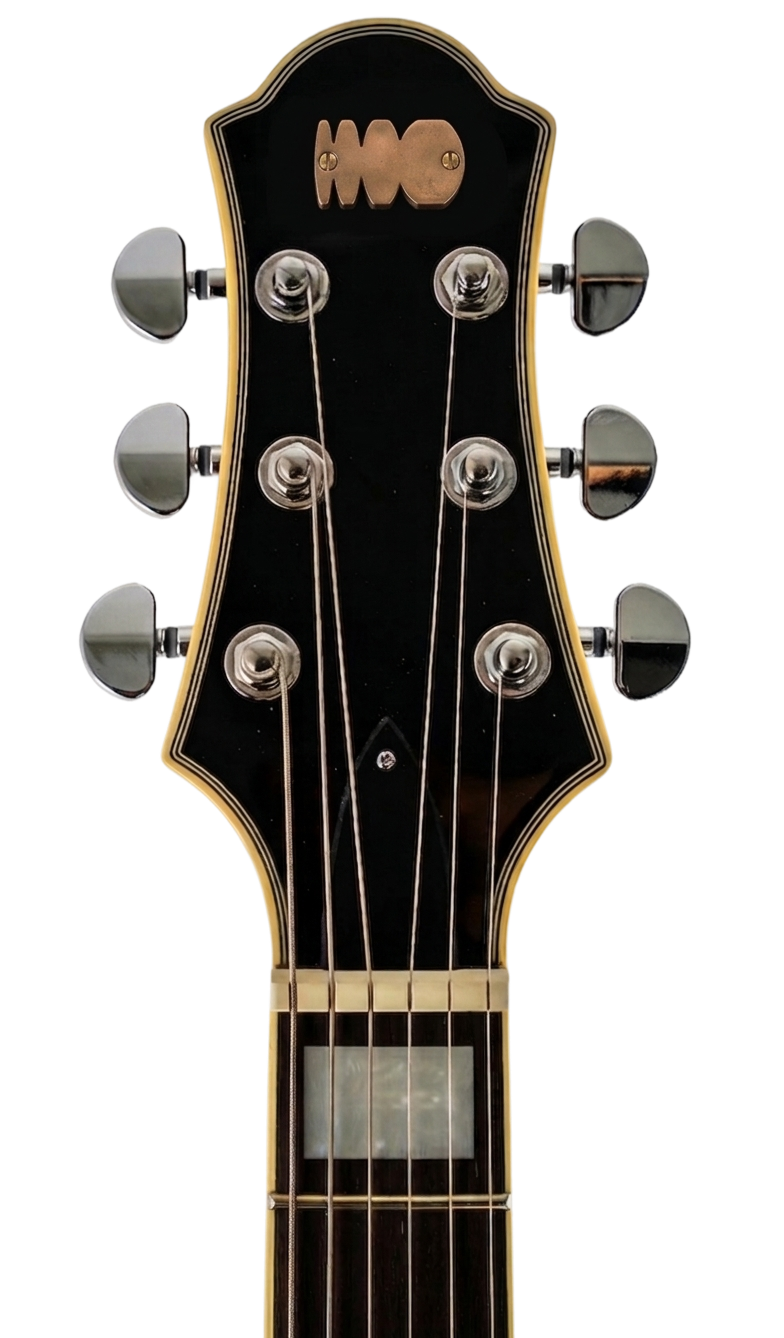 Guitar headstock with standard tuning string buttons